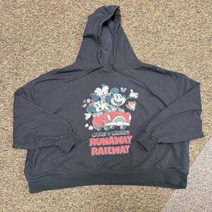 Disney Mickey and Minnies Runaway Railway Cropped Hoodie Size 3X *stain